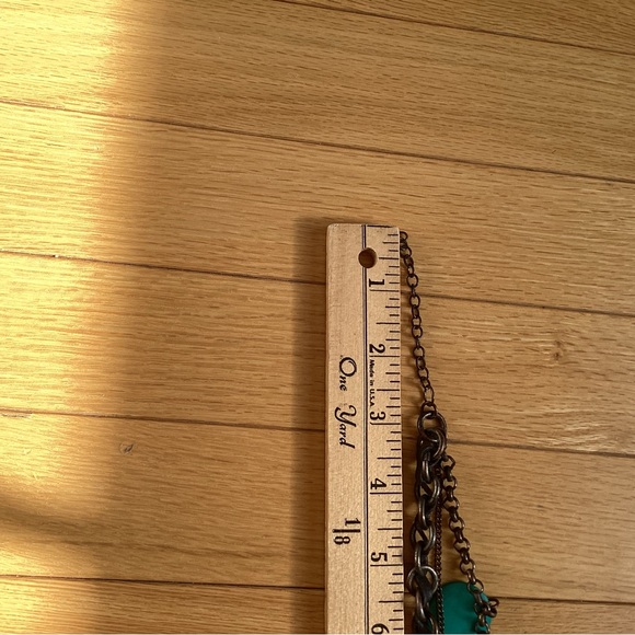 Cassis, Multi-strand necklace, leather and metal, turquoise embellishments - Picture 8 of 9